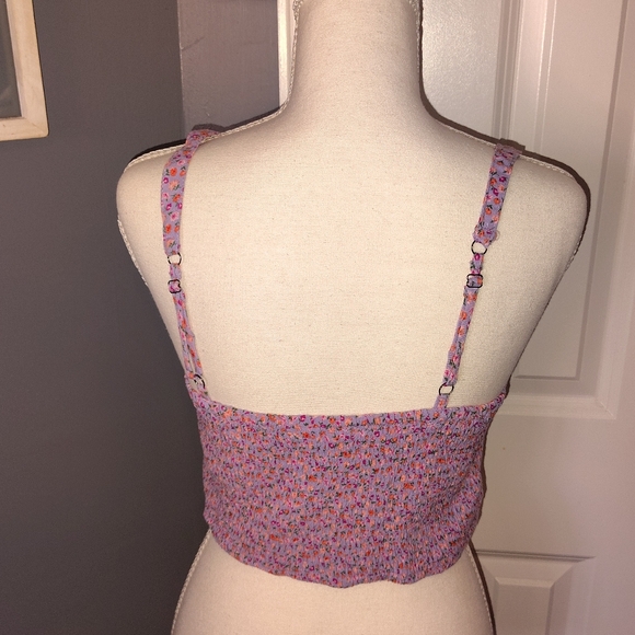 Style Rack Purple Floral Crop Top - Picture 2 of 5